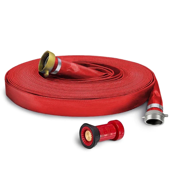 Taixu 1-12 IN x 100 FT PVC Watering Hose Kit with Pin Lug Couplings includes Spray Pattern Nozzle